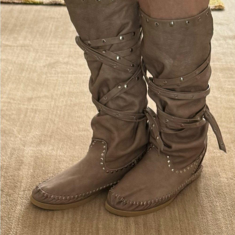 LEATHER  Slouch women’s boots - Picture 3 of 10